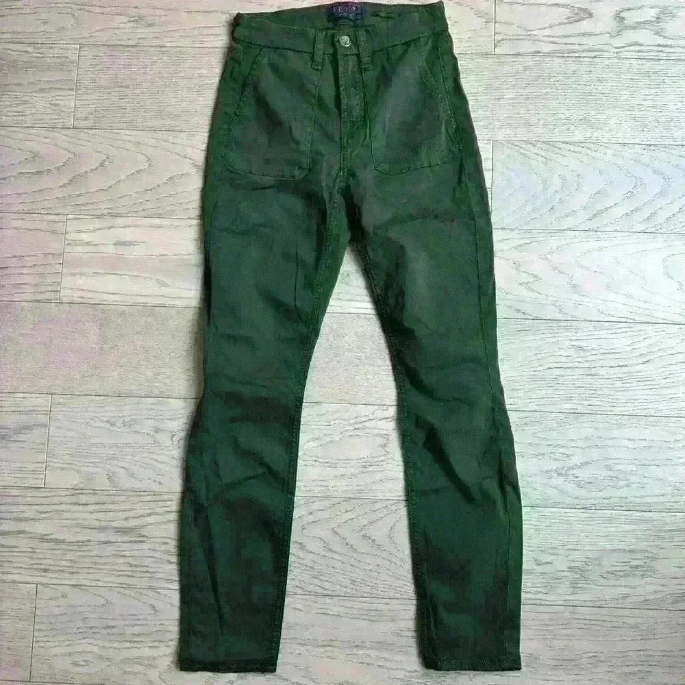 Jen7 by 7 For All Mankind Military Ankle Skinny Pants Olive
